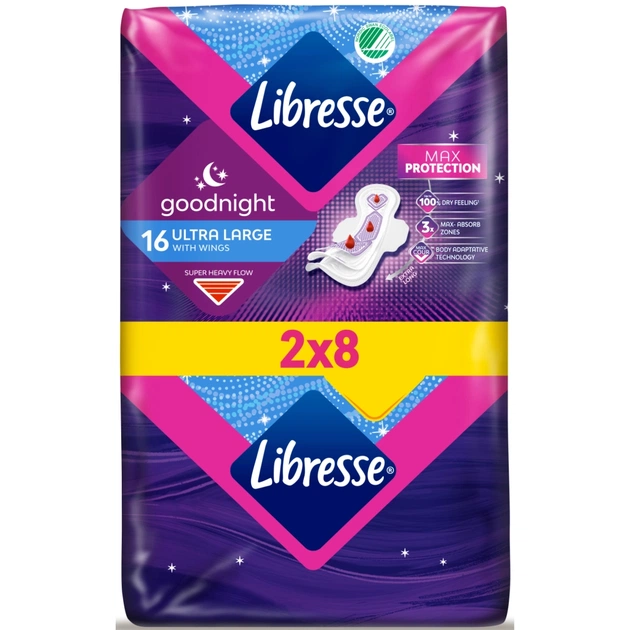 Гігієнічні прокладки Libresse Ultra Goodnight Large 16 шт. (7322540960273) - picture 3