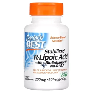 Вітамінно-мінеральний комплекс Doctor's Best R-ліпоєва кислота, 200 мг, Stabilized R-Lipoic Acid with BioEnhanced Na-RALA, 60 (DRB-00278) зображення 1