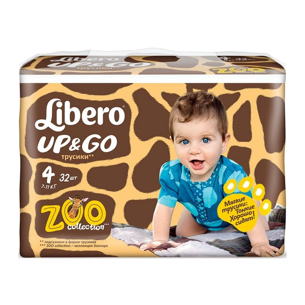 Підгузки Libero Up&Go 4 7-11кг 32 шт (7322540599404) - зображення 1