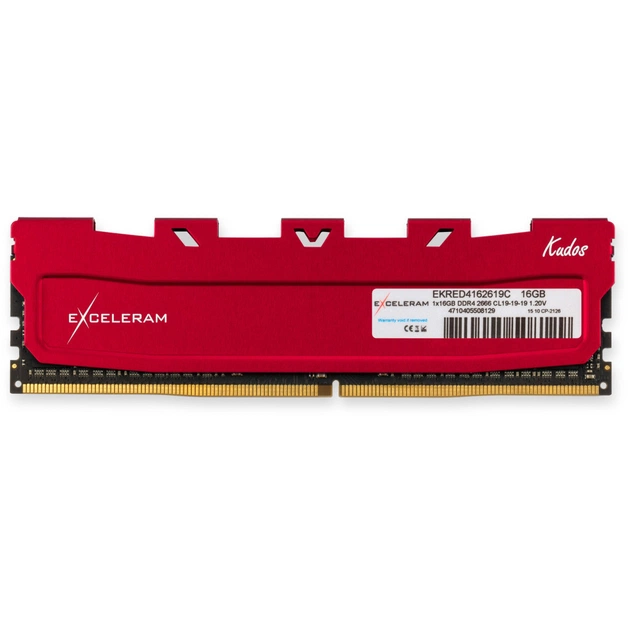 Модуль пам'яті для комп'ютера DDR4 16GB 2666 MHz Red Kudos eXceleram (EKRED4162619C) - зображення 1