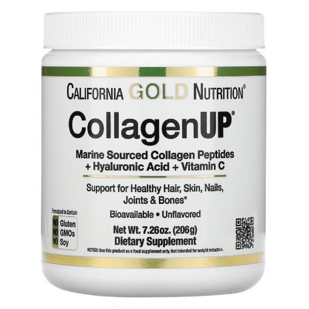 Витамин California Gold Nutrition Коллаген Пептиды UP без ароматизаторов, Collagen, 7,26 унц. (CGN-01033) - изображение 1
