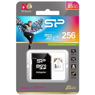 Карта пам'яті Silicon Power 256Gb microSDXC Class 10 UHS-I U1 Elite + adapter (SP256GBSTXBU1V21SP) зображення 1