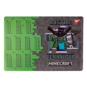 Підкладка настільна Yes А3 Minecraft Heroes з підказками таблиця множення (492249) изображение 1