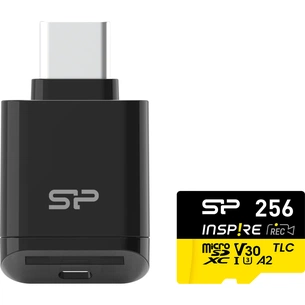 Карта пам'яті Silicon Power 256GB microSDXC class 10 UHS-I U3 V30 A1 Inspire (SP256GBSTXLA2V1NSP) изображение 1