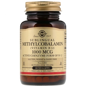 Вітамін Solgar Вітамін В12 (Метілкобаламін), Sublingual Vitamin B12 1000 мк (SOL-01951) зображення 1