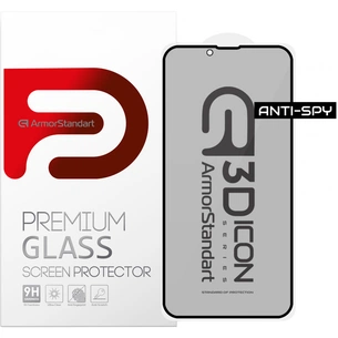 Скло захисне Armorstandart Icon 3D Anti-spy для Apple iPhone 13 Pro Max Black (ARM60979) зображення 1