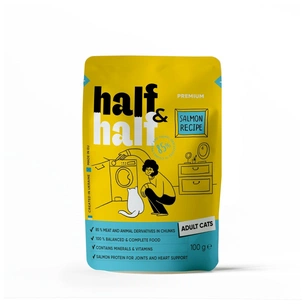 Вологий корм для кішок Half&Half шматочки з лососем у желе 100 г (4820261920901) зображення 1