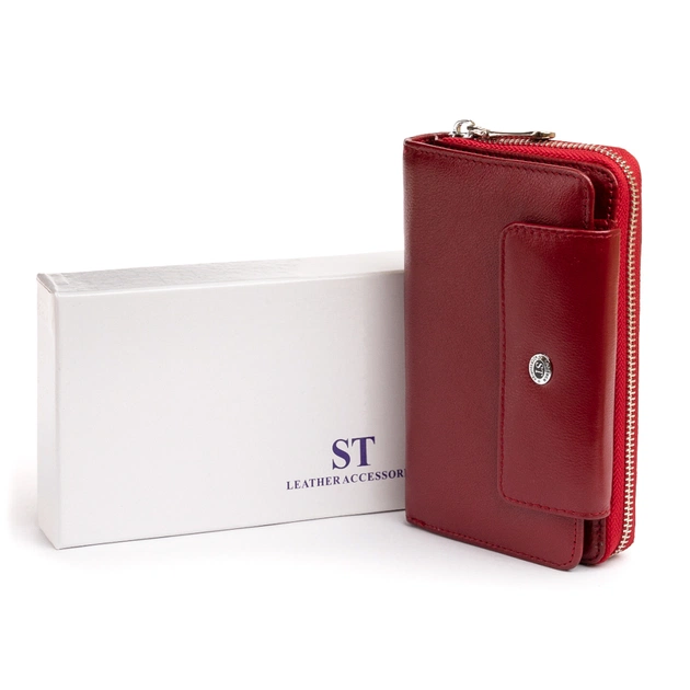 Гаманець ST Leather Зі шкіри Бордовий (19341) - изображение 9