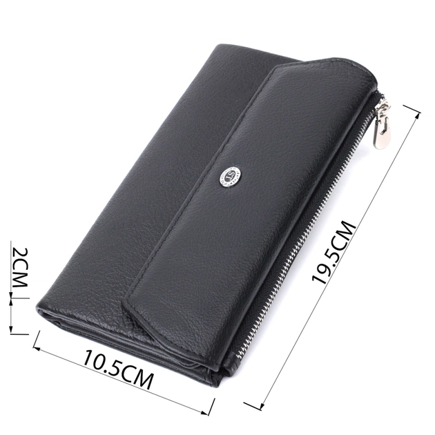 Портмоне ST Leather З натуральної шкіри Чорне (22698) - изображение 3