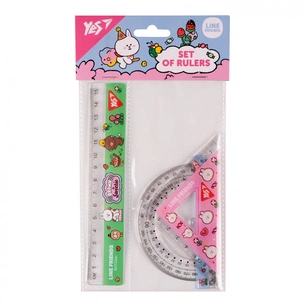 Лінійка Yes набір Line friends, лінійка 15 см (3 предмети) (370676) зображення 1