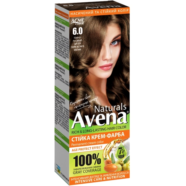 Фарба для волосся Acme Color Avena Naturals Стійка 6.0 - Dark Blonde Brown (4823115503138) - зображення 1