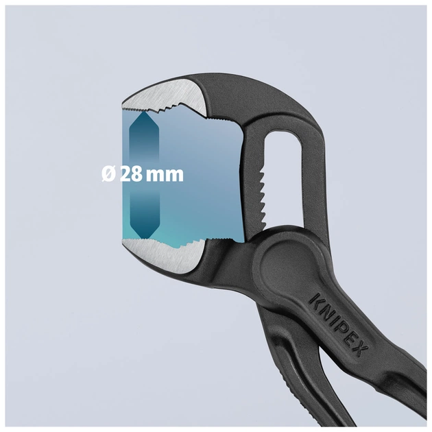 Кліщі KNIPEX COBRA XS переставні з фіксатором, 28 мм (1"), под ключ 24 мм, L-100 мм, Cr-V (87 00 100) - зображення 8