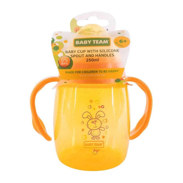 Поїльник-непроливайка Baby Team З силіконовим спаутом і ручками 250 мл (4824428050043) - picture 2