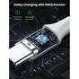 Дата кабель USB 2.0 AM to USB-C 0.25m 3A braided US288 white Ugreen (60129) - зменшене зображення 6
