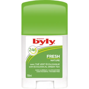Дезодорант Byly Стик Fresh Nature Защита 24 часа С мятой и зеленым чаем Без алюминия 50 мл (8411104003293) изображение 1