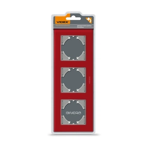 Рамка Videx BINERA червоне скло 3 поста (VF-BNFRG3H-RD) зображення 1