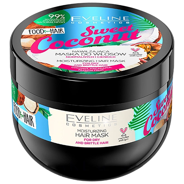Маска для волосся Eveline Cosmetics Food For Hair Sweet Coconut 500 мл (5901761988918) - зображення 1