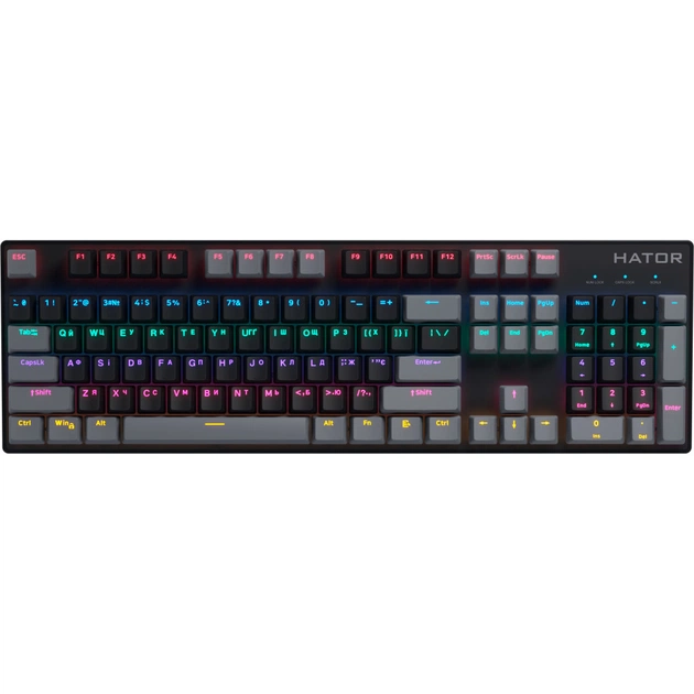 Клавіатура Hator Starfall Rainbow Origin Red USB Black/Grey (HTK-608-BBG) - зображення 1