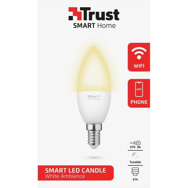 Розумна лампочка Trust E14 470 Lumen, 1800-6500k, white (71284_TRUST) - picture 3
