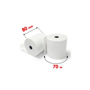 Стрічка касова ІКС 80мм*70м (пакунок 6шт) (80T-6) зображення 1