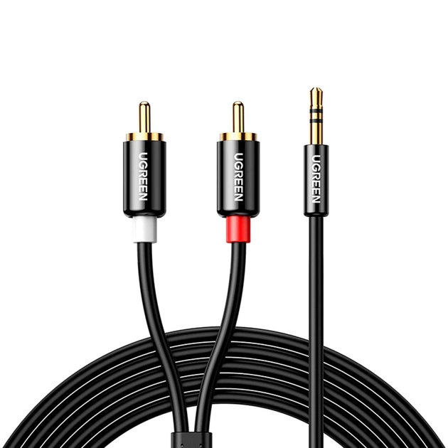 Кабель мультимедійний 3.5mm M to 2xRCA M 5.0m AV116 black Ugreen (10591) - picture 1
