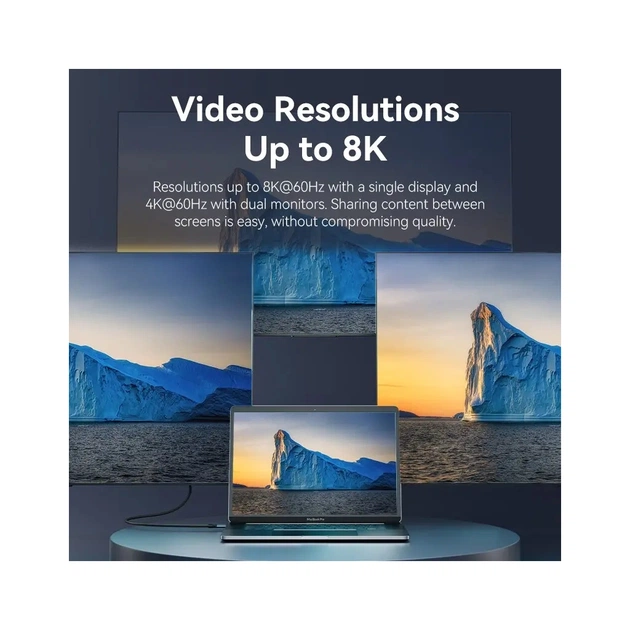 Дата кабель USB-C to USB-C 1.0m Thunderbolt 4 240W (50V/5A) 8K60Hz Gray Aluminum Alloy Vention (TAVHF) - picture 12