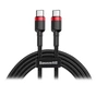 Дата кабель USB-C to USB-C 2.0m USB 3.1 3A red-black Baseus (CATKLF-H91) - зменшене зображення 1