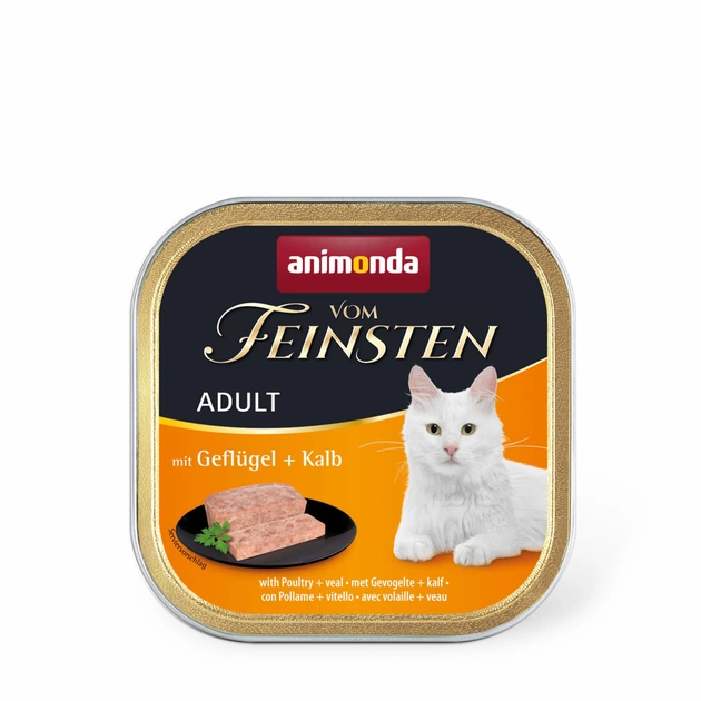 Паштет для котів Animonda Vom Feinsten Adult with Poultry + Veal 100 г (4017721832007) - зображення 1
