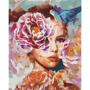 Картина по номерам Strateg Дівчина з птахами 40х50 см VA-0068 (4820220566133) зображення 1