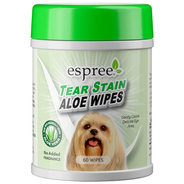 Влажные салфетки для животных Espree Aloe Tear Stain Wipes 60 шт. (0748406012783) - изображение 1
