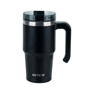 Термокружка Kite з ручкою 600 мл чорна (K24-1207-1) зображення 1