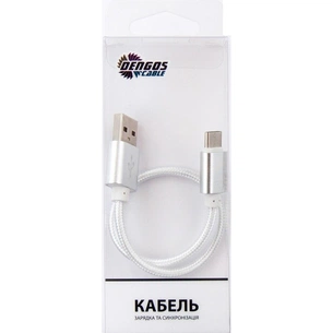 Дата кабель USB 2.0 AM to USB-C 0.2m white Dengos (NTK-TC-SHRT-WHITE) зображення 1