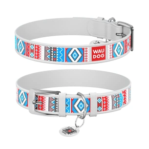 Нашийник для тварин WAUDOG Design з QR паспортом "Етно" XS Ш 12 мм Д 20-28 см білий (373815) зображення 1