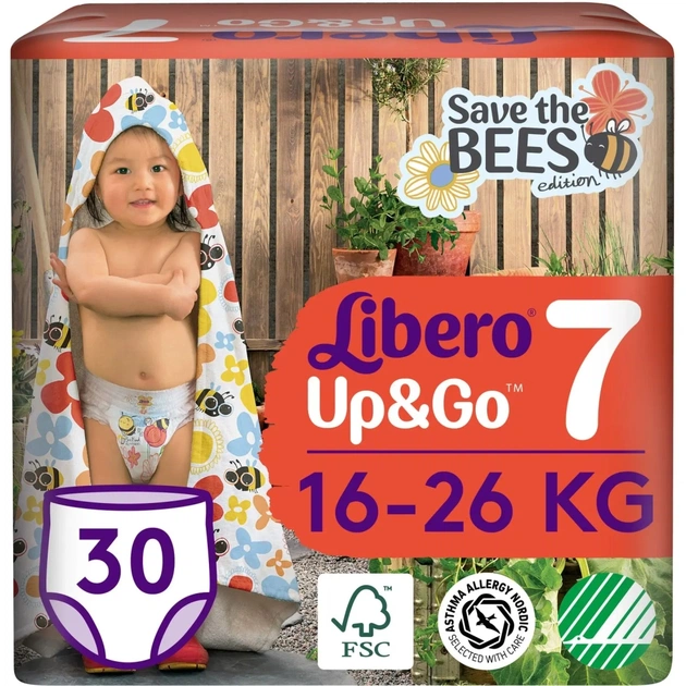 Підгузки Libero Up&Go Розмір 7 (16-26 кг) 30 шт (7322541743240) - зображення 1