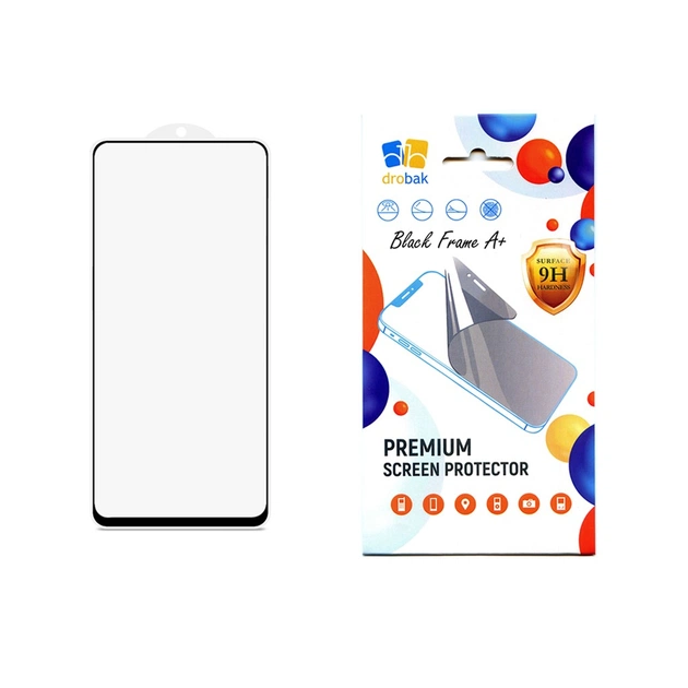 Стекло защитное Drobak Poco X5 5G Black Frame A+ (535309) (535309) - изображение 1