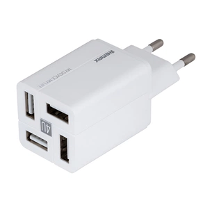 Мережевий зарядний пристрій Remax RP-U43 Wanfu (EU) (4USB 3.4А) White (6972174153674) зображення 1