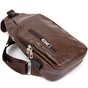 Сумка Vintage Через плече на два відділення шкірзам Темно-коричнева (20560) - зменшене зображення 3