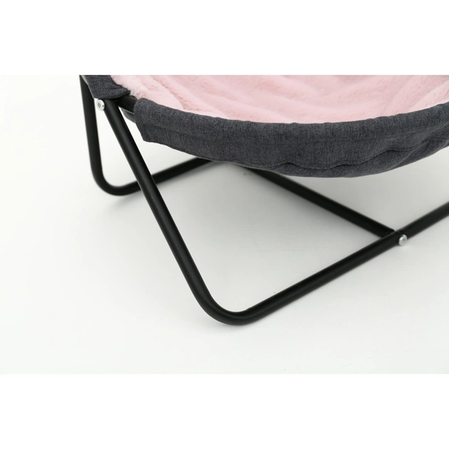 Лежак для тварин MISOKO&CO Pet bed round plush 45x45x22 см grey and pink (HOOP31839) - picture 3