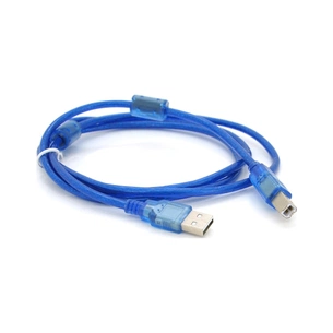 Кабель для принтера USB 2.0 AM/BM 1.5m 2x ferrite transparent Voltronic (YT-AM/BM-1.5T) зображення 1