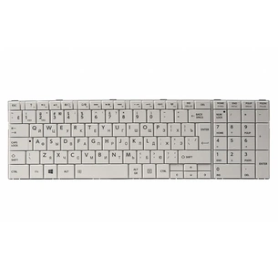 Клавіатура ноутбука PowerPlant TOSHIBA Satellite C850, C870 біла, біла рамка (KB311781) зображення 1