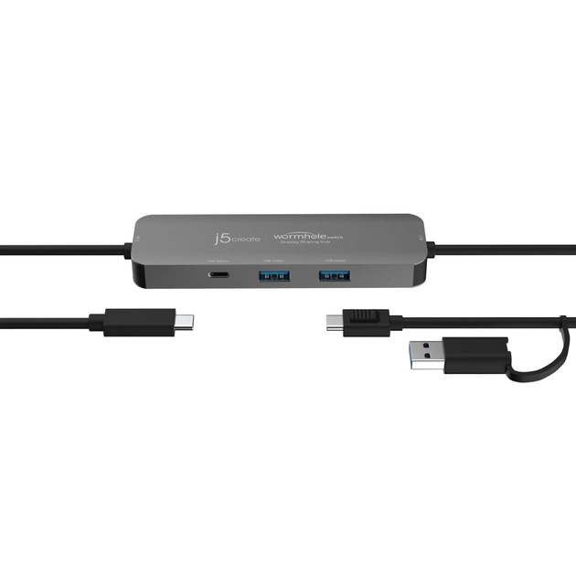 Концентратор J5create USB-C + USB A to 2xUSB + USB-C switch hub (JCH462-N) - picture 3