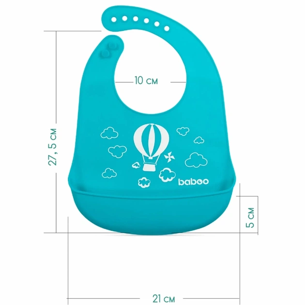 Слинявчик Baboo силіконовий нагрудник 4+ міс синій (11-007) - picture 5