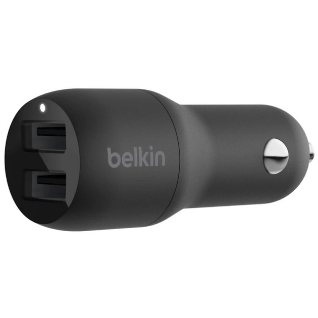 Зарядний пристрій Belkin Car Charger 24W Dual USB-A black (CCB001BTBK) - зображення 1