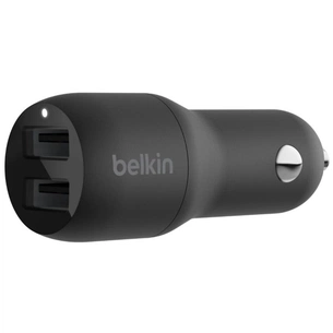 Зарядний пристрій Belkin Car Charger 24W Dual USB-A black (CCB001BTBK) зображення 1