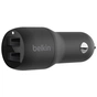 Зарядний пристрій Belkin Car Charger 24W Dual USB-A black (CCB001BTBK) - зменшене зображення 1