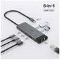 Концентратор TP-Link USB 3.0 6-in-1 2xUSB 3.0 + 1xUSB-C + 1xHDMI + 1xRJ45 + PD 100W (UH6120C) - зменшене зображення 6