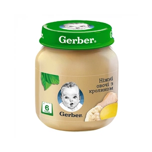 Дитяче пюре Gerber Ніжні овочі з кроликом 130 г (7613036011259) изображение 1