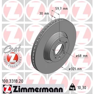 Гальмівний диск ZIMMERMANN 100.3318.20 зображення 1