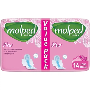 Гігієнічні прокладки Molped Ultra Long Eco 5 крапель 14 шт. (8690536825189) зображення 1