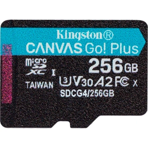 Карта пам'яті Kingston 256GB microSDXC сlass 10 UHS-I U3 V30 A2 Canvas Go Plus G4 (SDCG4/256GBSP) зображення 1